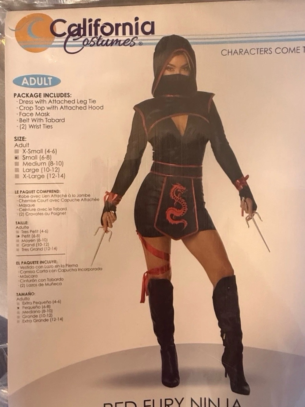 Adult Black and Red Ninja Costume